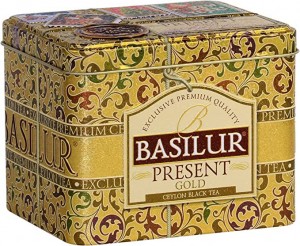 Ceai negru Basilur Lose Leaf Tea PRESENT GOLD, cutie metalică, 100g